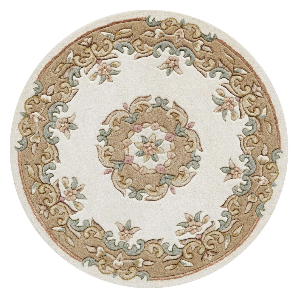 Royal Aubusson Circular rugs in Beige Cream